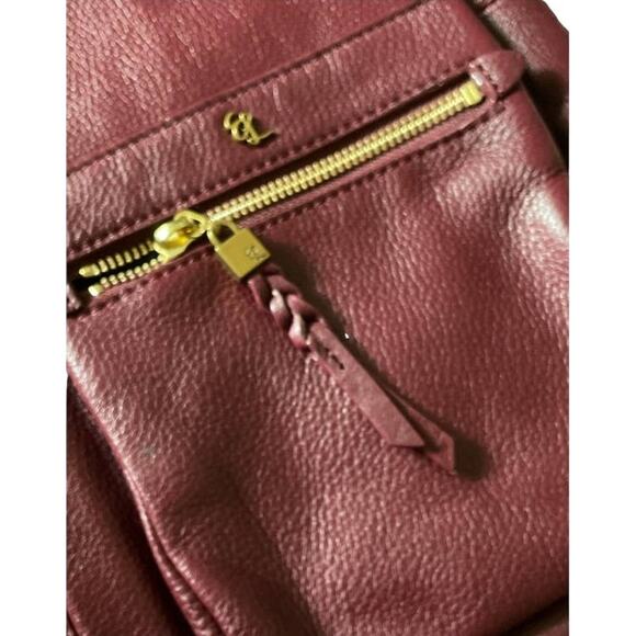 Elliott Lucca Gwen Burgundy Leather Large Multi-Pocket Crossbody Bag - Picture 4 of 6